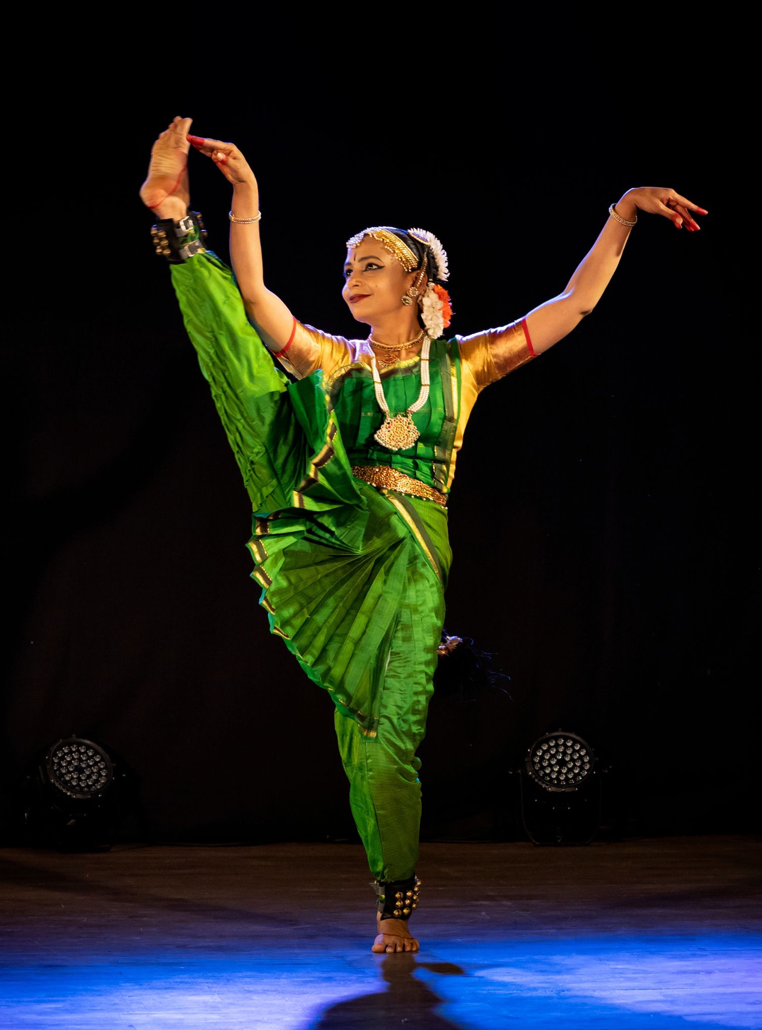 Traditional bharatanatyam dancer showing hand gesture or shiva pose on  performance at stage - concept of mudra or asana, indian culture and  classic Stock Photo - Alamy